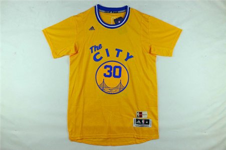 Maillot De Basket Golden State Warriors Stephen Curry 30 City Edition Manches Courtes Jaune